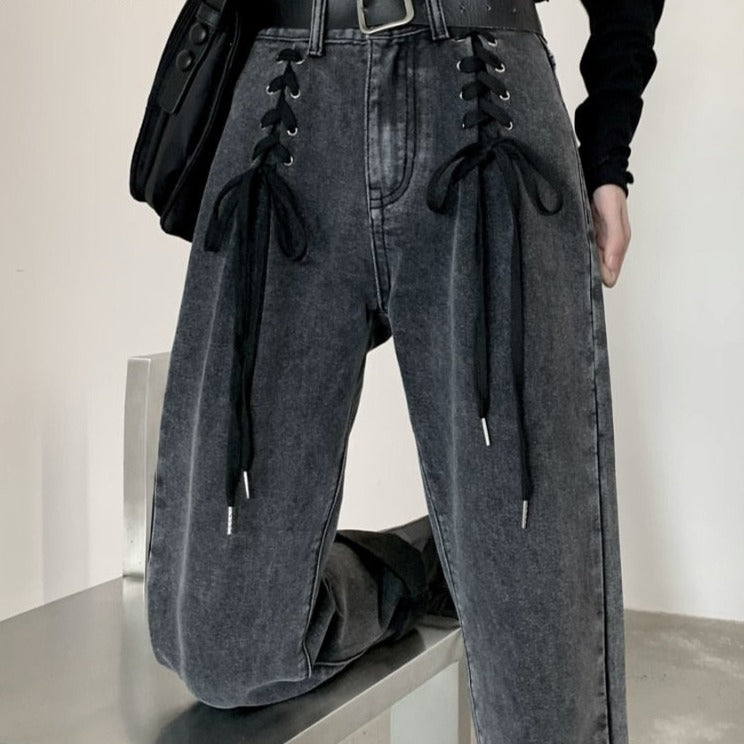 Rags n Rituals 'Heat of the moment' Lace Up Denim Pants at $39.99 USD