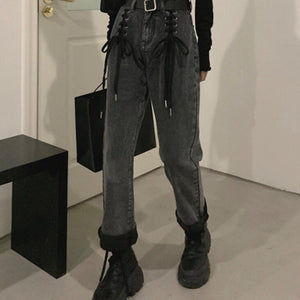 Rags n Rituals 'Heat of the moment' Lace Up Denim Pants at $39.99 USD