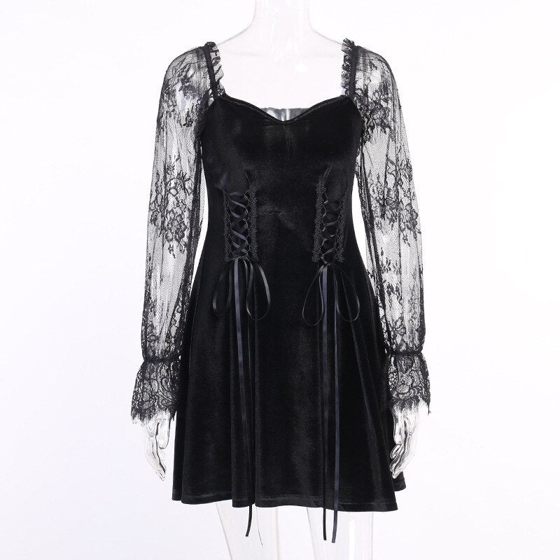 Rags n Rituals 'Darkness in us all' Velvet Long Sleeve Dress at $36.99 USD