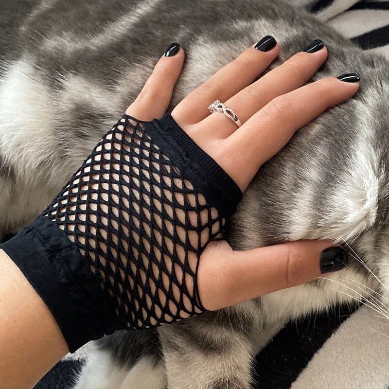 Black Fishnet Fingerless Gloves – Rags n Rituals