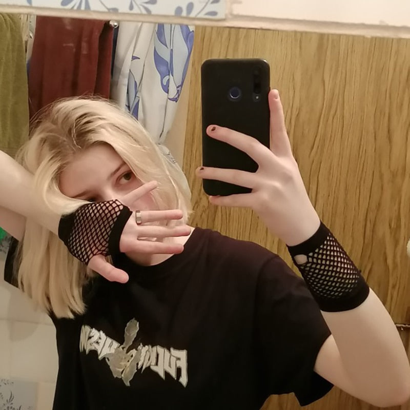 Black Fishnet Fingerless Gloves β Rags n Rituals