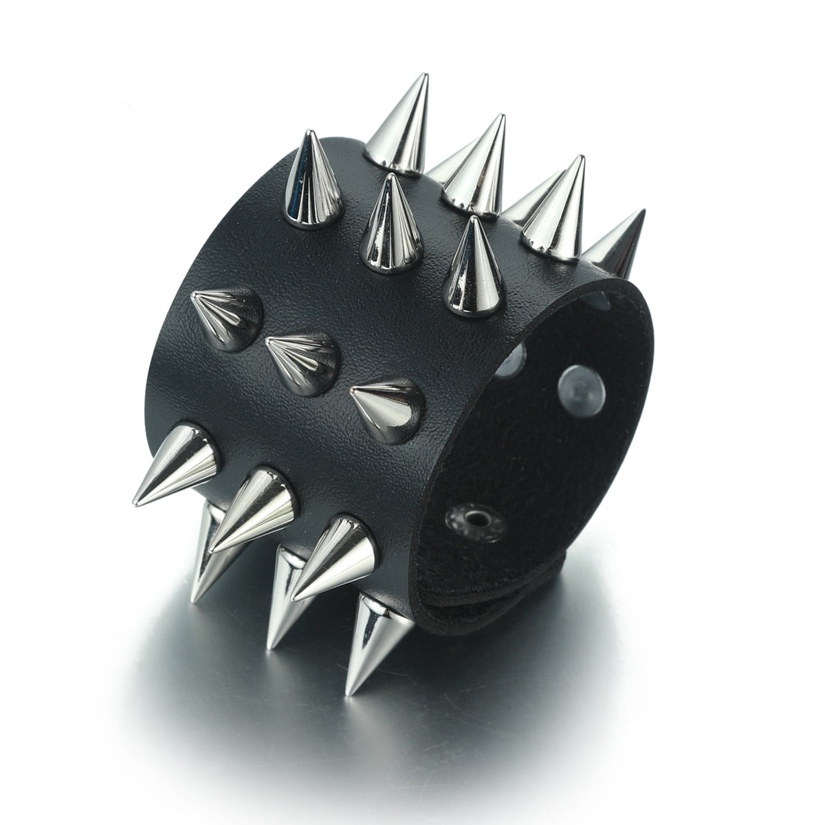 Rags n Rituals Black PU Leather Spike Bracelet at $13.99 USD