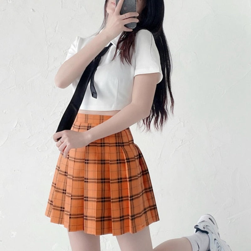 Rags n Rituals 'Fall' Orange Pleated Mini Skirt at $39.99 USD