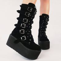 Rags n Rituals 'Atomic Bomb' Platform Buckle Boots at $69.99 USD