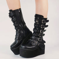 Rags n Rituals 'Atomic Bomb' Platform Buckle Boots at $69.99 USD