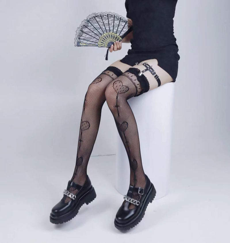 Rags n Rituals 'Super Sonic' Black Heart Stockings at $9.99 USD