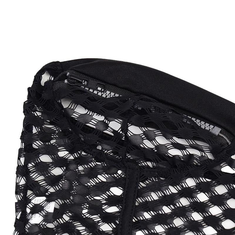 Rags n Rituals Black Mesh Zipped Latex Bodysuit at $29.99 USD