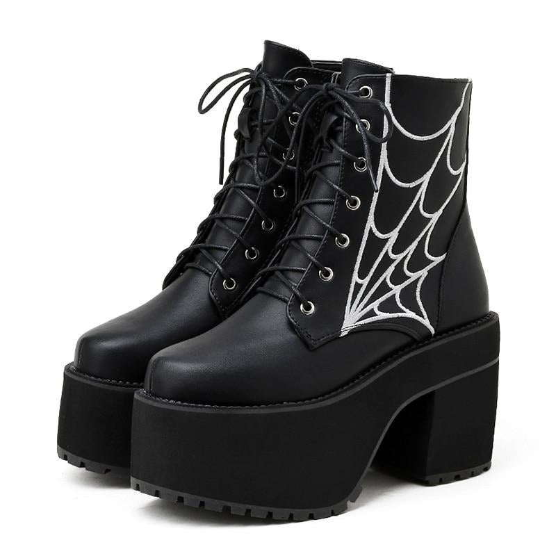 Rags n Rituals 'No Doubt' Cobwed Themed Boots at $59.99 USD