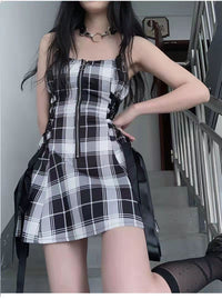 Rags n Rituals 'Game on' Plaid Lace Up Dress at $44.99 USD
