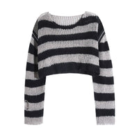 Rags n Rituals 'Dust to Dust' Black and gray striped sweater at $41.99 USD