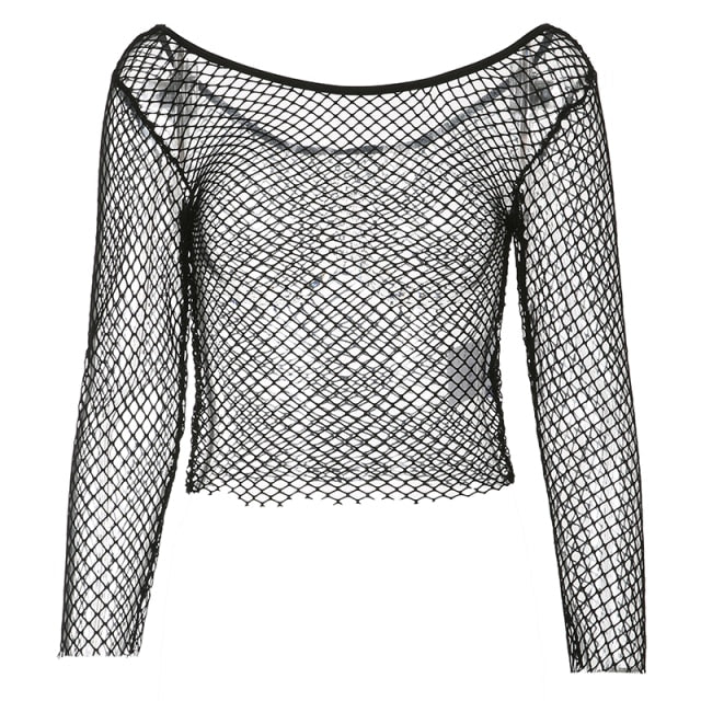 Rags n Rituals 'Night Owl' Fishnet Crop Top at $17.99 USD