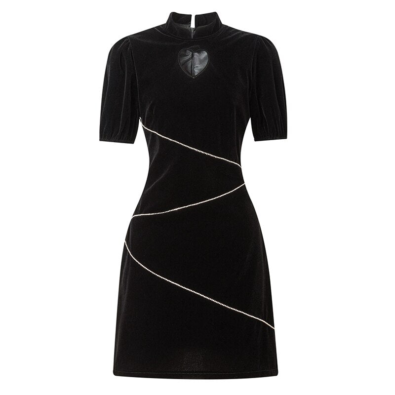 Rags n Rituals 'Hollow Heart' Black Velvet Dress at $39.99 USD