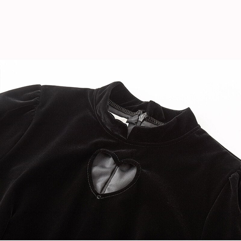 Rags n Rituals 'Hollow Heart' Black Velvet Dress at $39.99 USD