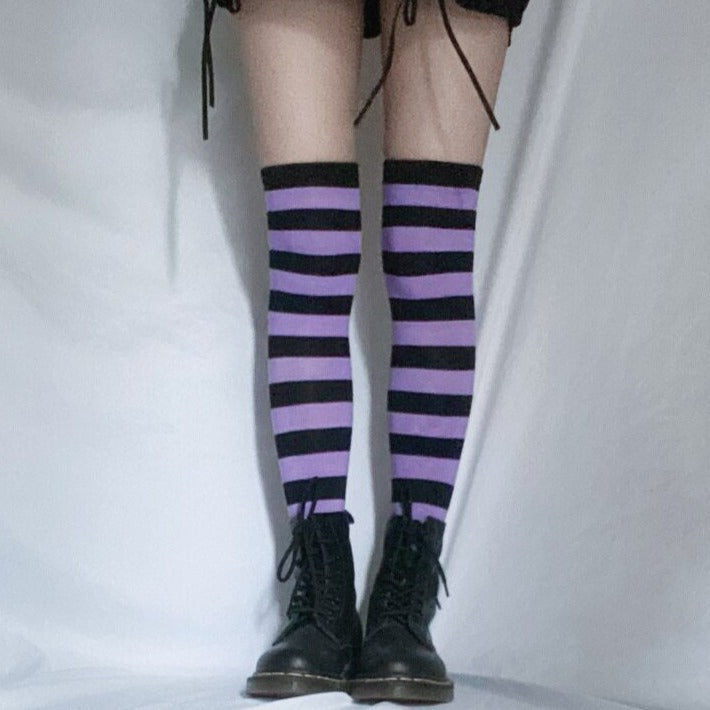 Rags n Rituals 'Emo Kid' Black striped knee high socks (3 Colors) at $9.99 USD