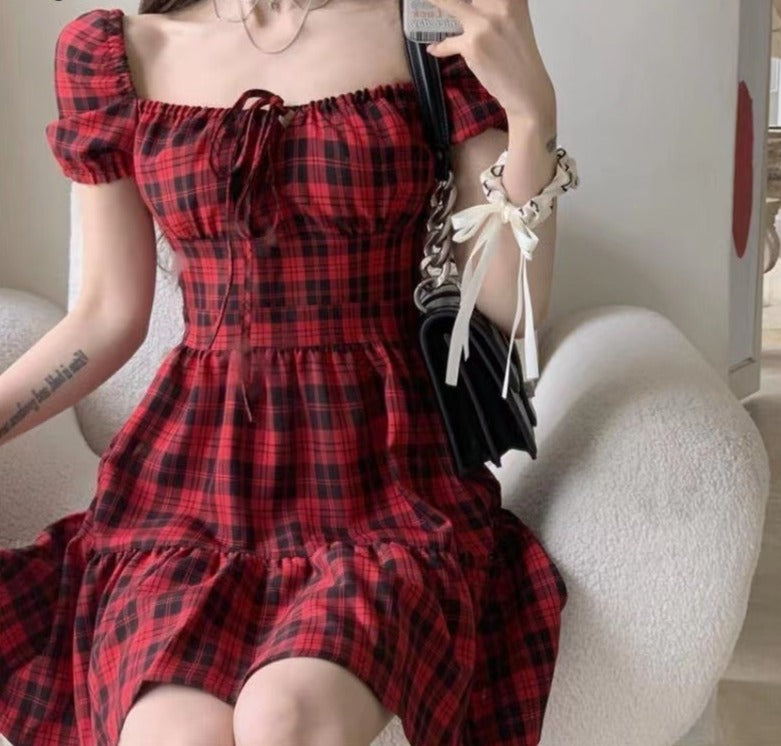 Mary Jane' Red Grunge Plaid Dress Rags n Rituals Mary Jane' Red Grunge Plaid Dress Rags n Rituals