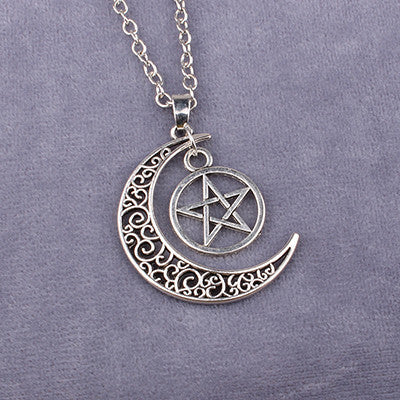 Rags n Rituals Triple Moon Goddess Pentagram Necklace at $14.99 USD