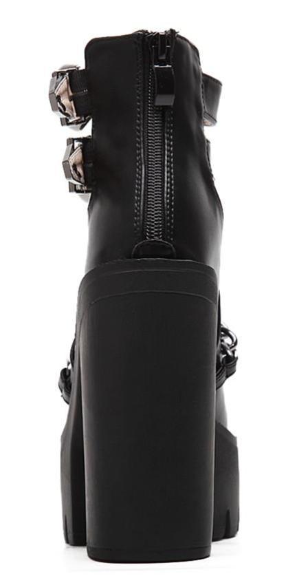 Rags n Rituals 'Stomper' black chain platform boots. Vegan Faux Leather at $56.99 USD