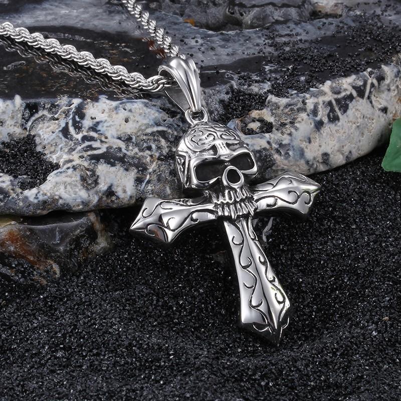 Rags n Rituals Skeleton Skull Cross Pendant Necklace at $19.99 USD