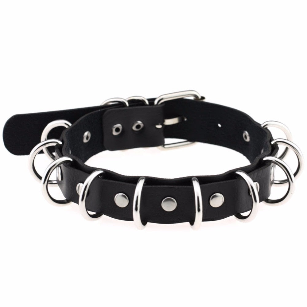 Multiple Chokers 'Onyx' Black Multi Ring Choker – Rags n Rituals