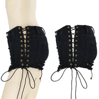 Rags n Rituals 'Torn Apart' Black lace up shorts at $29.99 USD