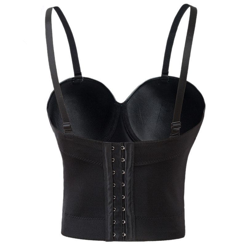 Rags n Rituals 'Goth Scene' Black PU Leather Cropped Bustier Top. S-6XL at $34.99 USD