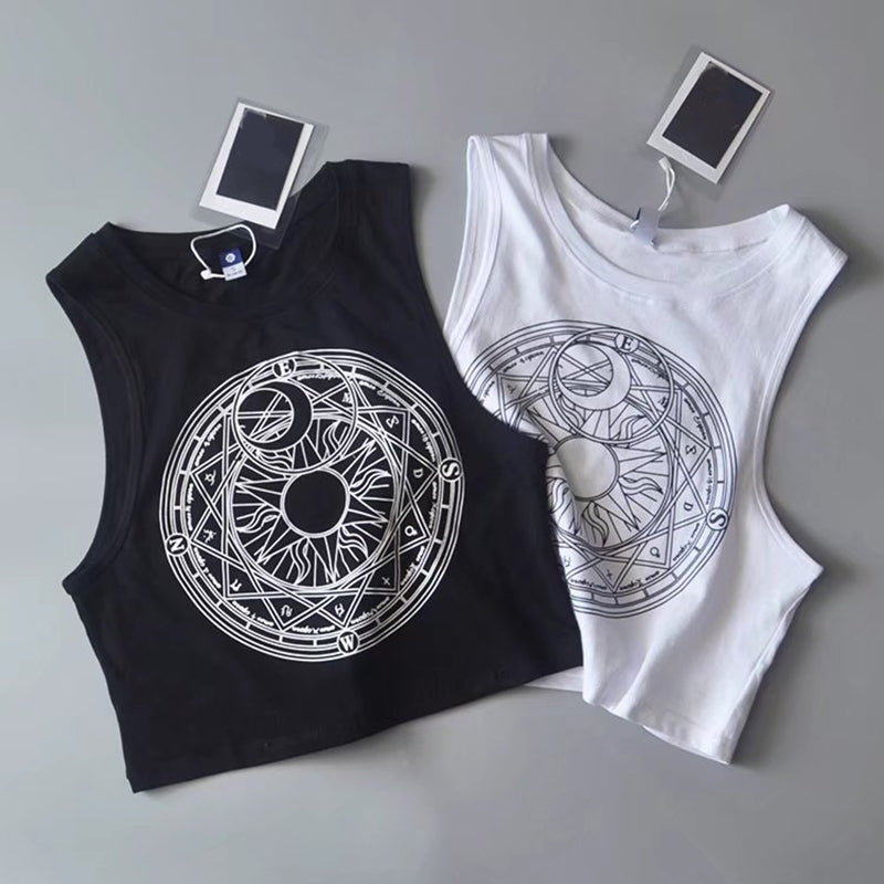Rags n Rituals 'Moonscape'' Sun and moon goth crop top at $26.99 USD
