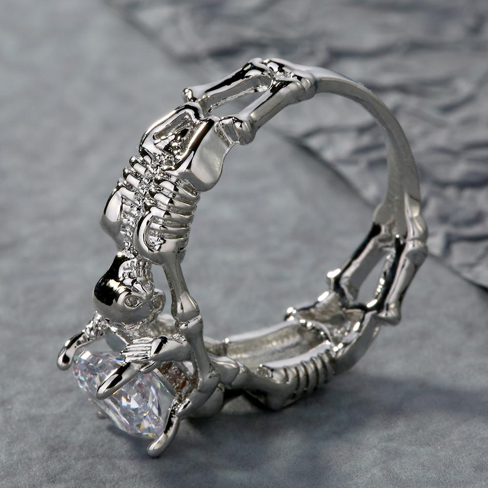 Rags n Rituals 'Deathly Duo' Silver tone clear stone ring at $14.99 USD