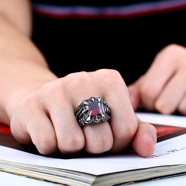 Rags n Rituals Goth Claw Red/Blue/Black Stone Ring at $12.99 USD