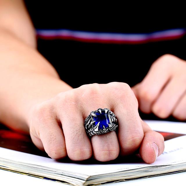 Rags n Rituals Goth Claw Red/Blue/Black Stone Ring at $12.99 USD