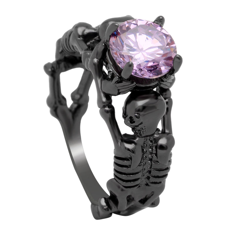 Rags n Rituals 'Deathly Duo' gunmetal black tone purple stone ring at $14.99 USD