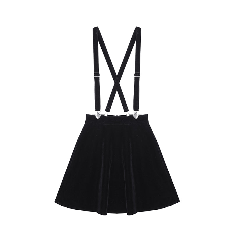 Rags n Rituals 'Goth Doll' Velvet dungaree braces strap dress at $39.99 USD
