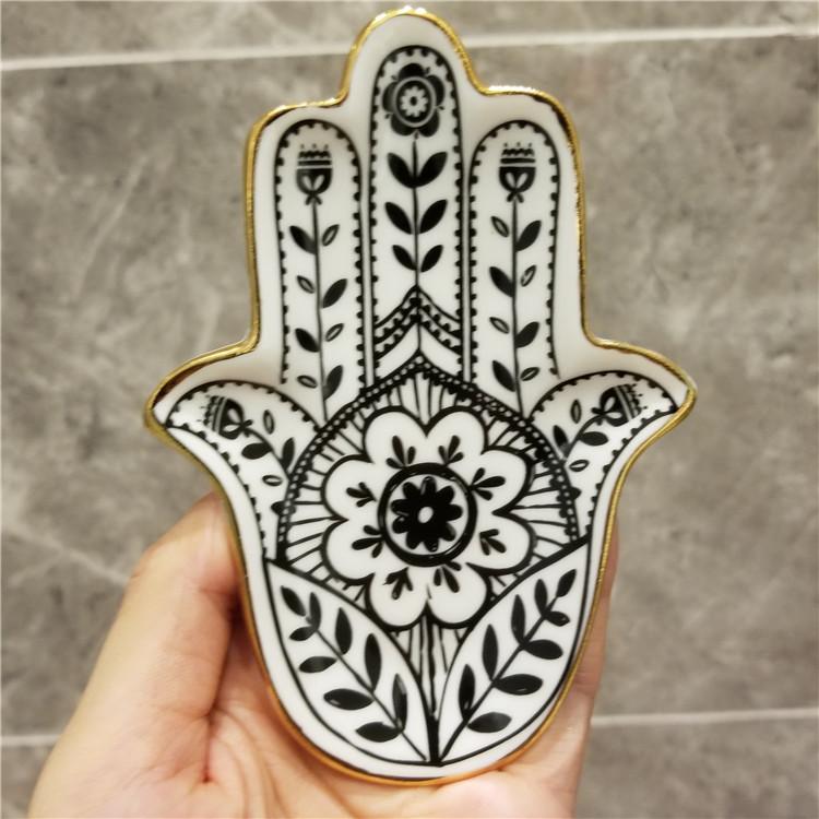 Rags n Rituals Occult Black and White Hand of Hamsa trinket jewellery tray at $14.99 USD