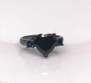 Rags n Rituals 'Heart of the Forest' Black and blue heart ring at $12.99 USD