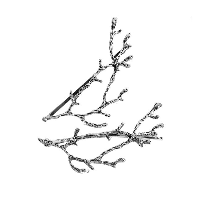 Rags n Rituals 2pcs Silver gothic witchy tree branch hair clip at $7.99 USD
