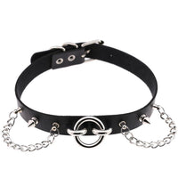 Rags n Rituals 'Vengeance' Black faux leather ring chain choker at $12.99 USD