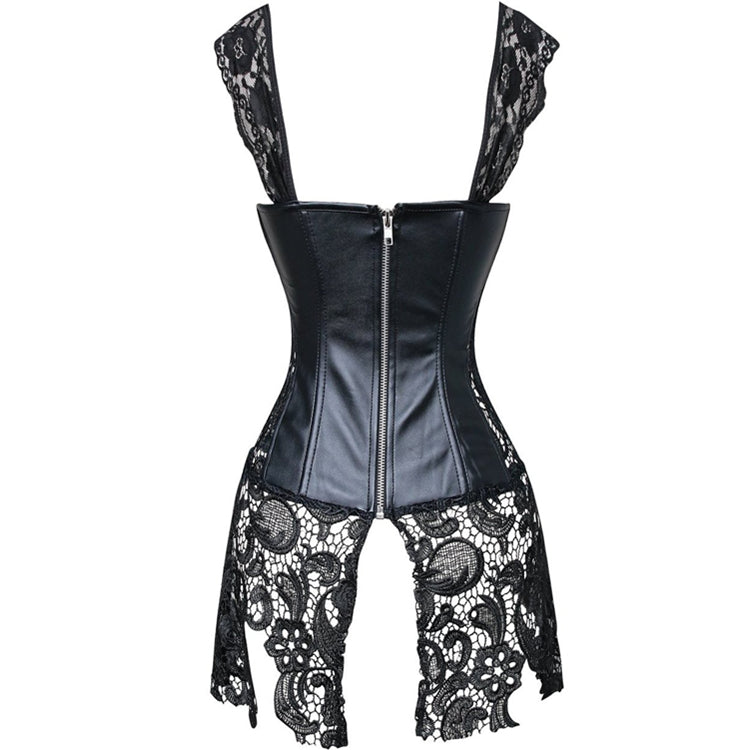 Rags n Rituals 'Deathly Design' black gothic lace corset at $34.99 USD