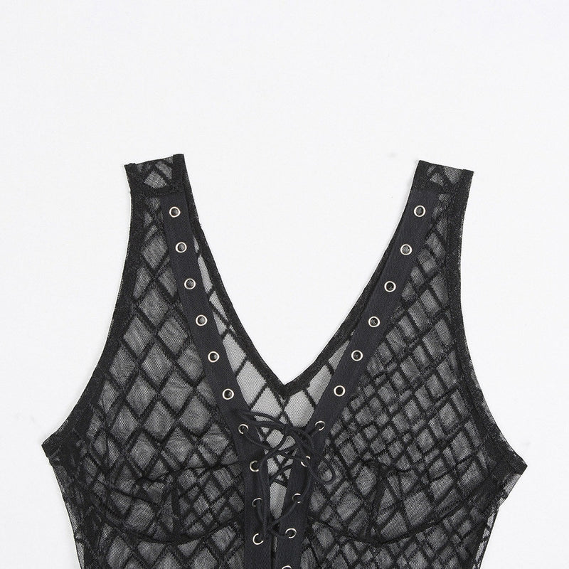 Rags n Rituals 'Bad Girl' Fishnet lace up bodysuit at $29.99 USD