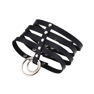 Rags n Rituals Multi Layer Faux Leather Ring Choker at $12.99 USD
