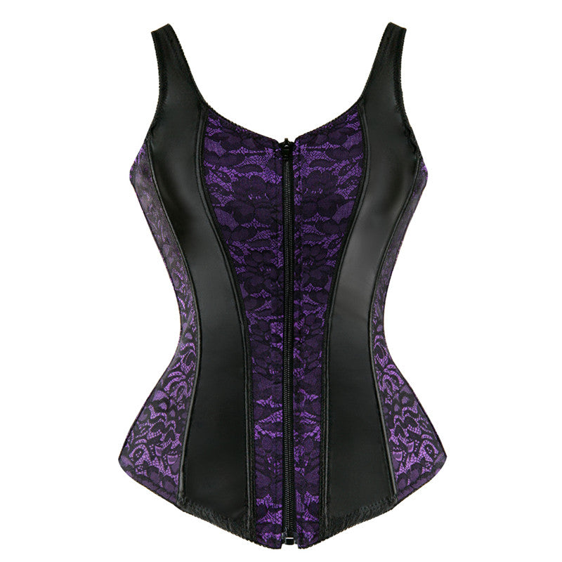 Rags n Rituals 'Poison Ivy' black and purple lace corset at $29.99 USD