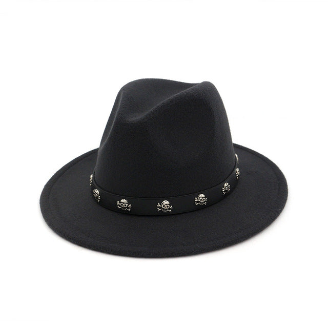 Rags n Rituals Skull Fedora Hat (Multiple Colours) at $18.99 USD