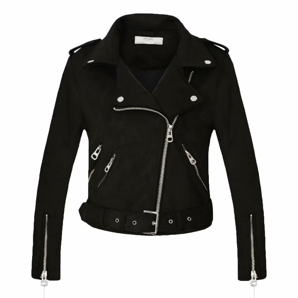 Rags n Rituals 'Serpent' Black faux suede motorcycle jacket at $52.99 USD