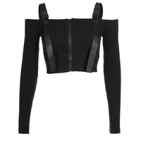 Rags n Rituals 'Graveyard Shift' Black buckle long sleeved top at $31.99 USD