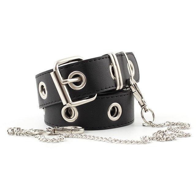 Chain rivet PU faux leather belt – Rags n Rituals