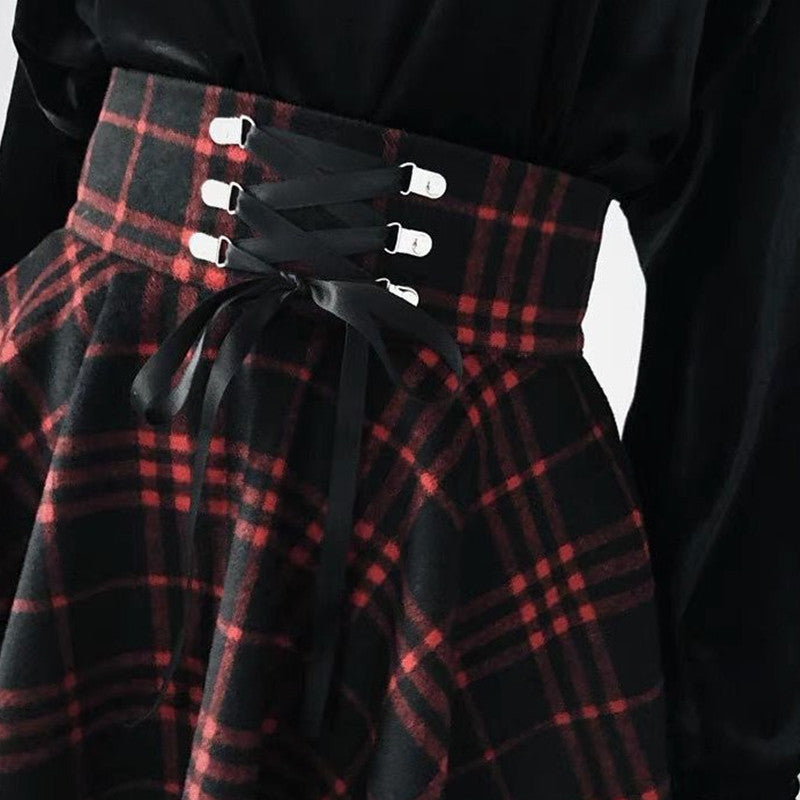 Rags n Rituals 'Army of Darkness' Lace up Plaid Skirt at $39.99 USD