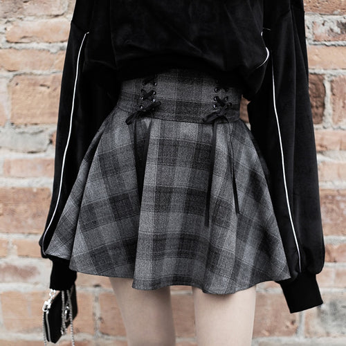 'No Smoke without Fire' Grey Grunge Plaid Skirt – Rags n Rituals
