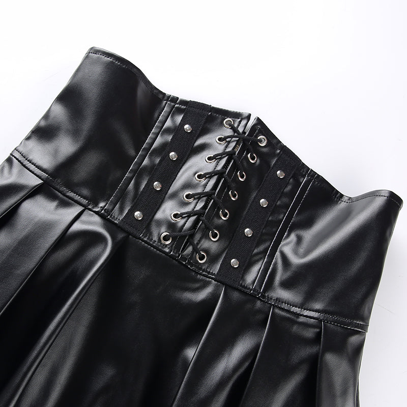 Rags n Rituals 'Ravenous' PU lace up skirt at $32.99 USD