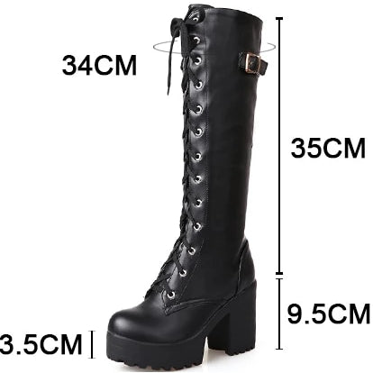 Rags n Rituals 'Long Night' Black knee high lace up boots (Larger Sizes) at $57.99 USD