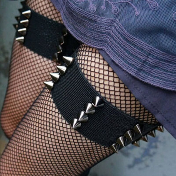 Custom Spiked Leg Garters Amazon.com: alisikee 2PCs Adjustable Star Leg Garter, Spike  main image 3
