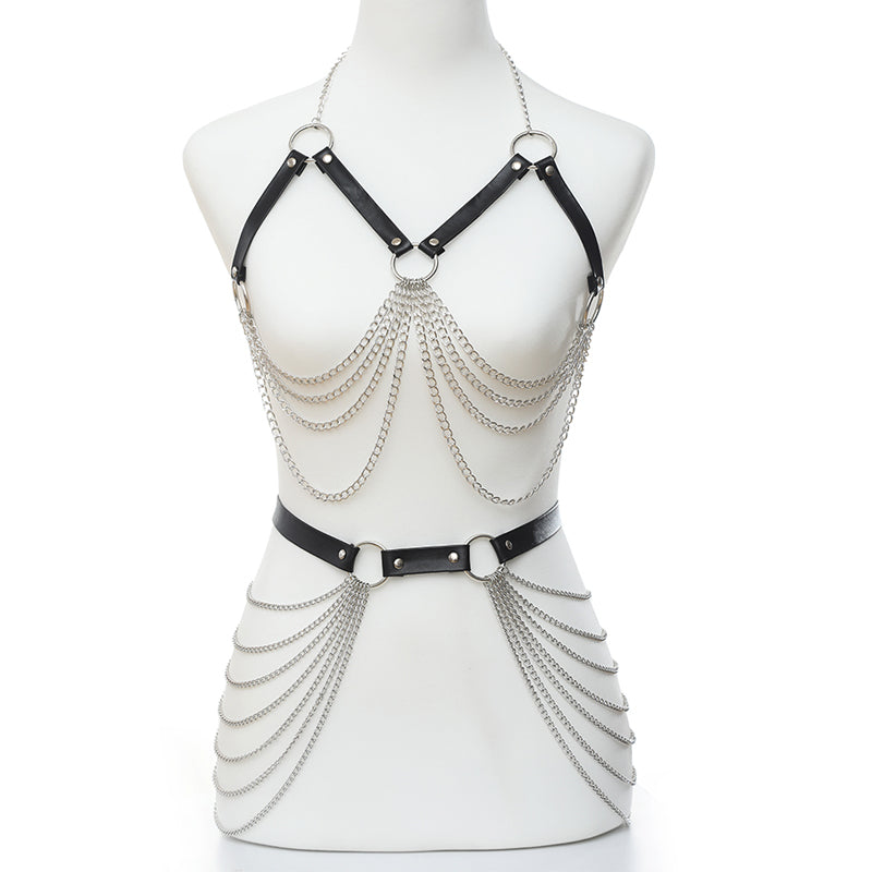 Rags n Rituals 'Deadbeat' PU Leather Top/Chain Harness (Sold separately) at $19.99 USD