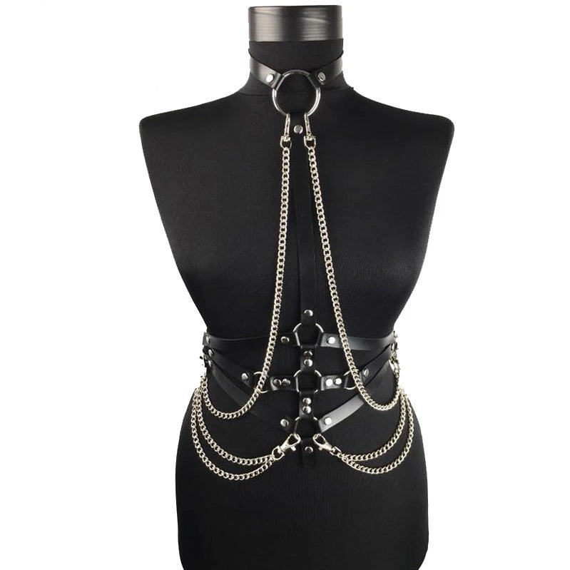 Rags n Rituals 'Slave for you' Chain O ring harness at $29.99 USD